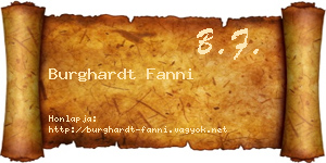 Burghardt Fanni névjegykártya