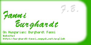 fanni burghardt business card